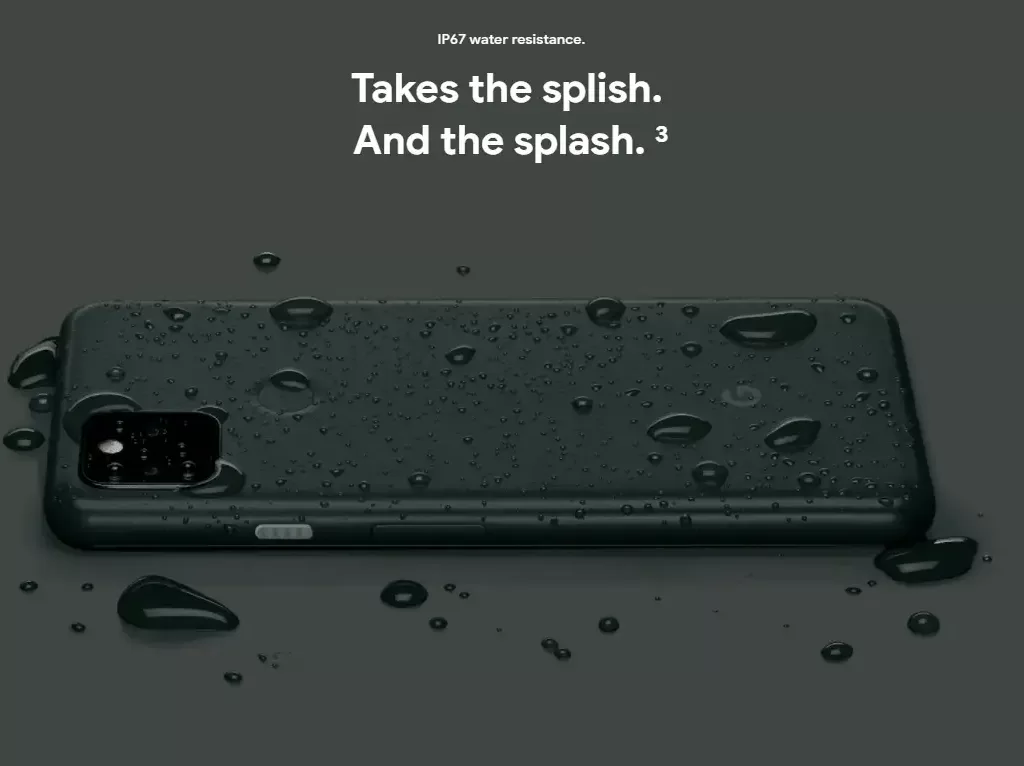 Google Pixel 5a 5G IP67 Water Resistant