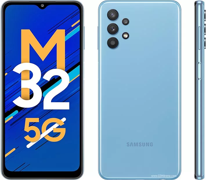 Samsung Galaxy M32 5G front back and side views