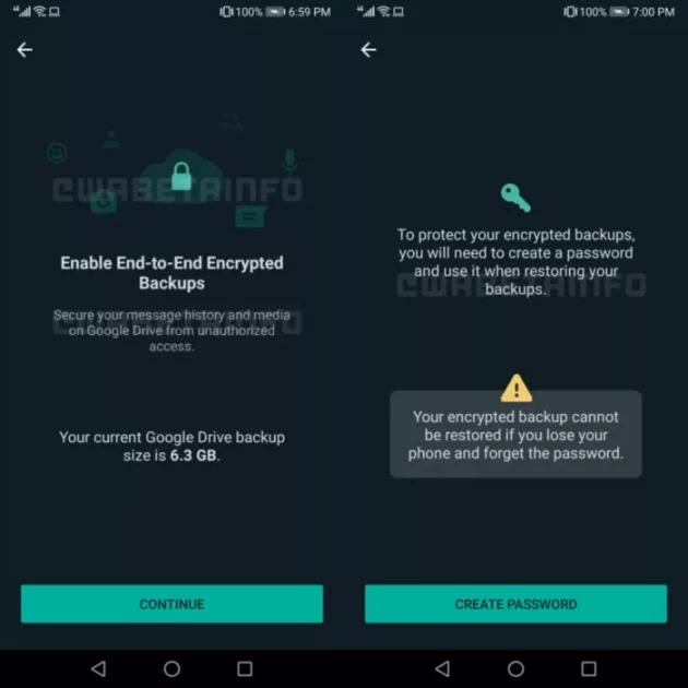 Enabling WhatsApp Encrypted Chat Backups