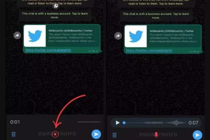Pause Voice Recordings in WhatsApp