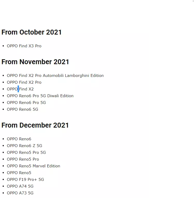 coloros 12 beta update timeline