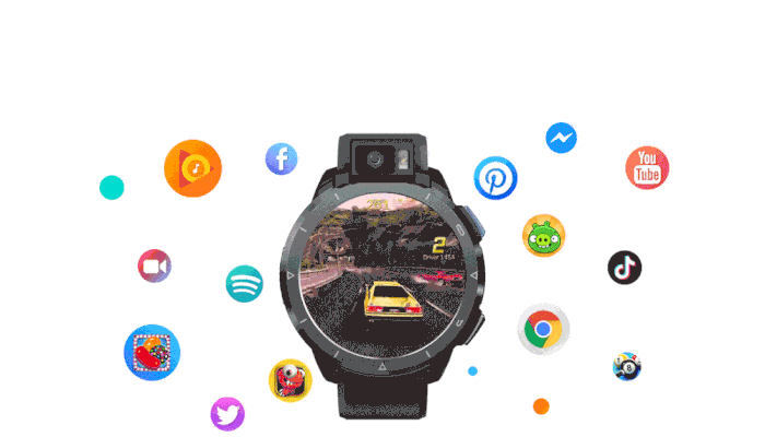 A racing game is being played on Kospet Optimus 2 Smartwatch