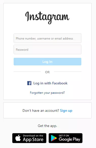 Instagram Login Page