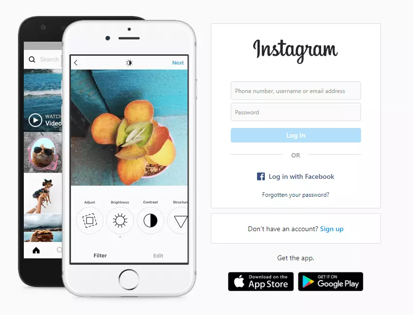 Instagram Login page