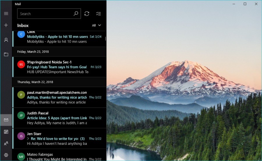 Mail & Calendar Email Client Interface