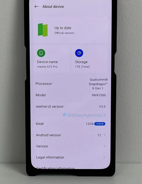 Realme GT 2 Pro live image