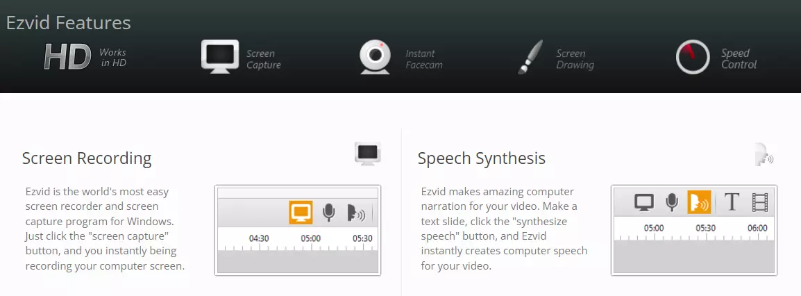 Ezvid screen recorder software features