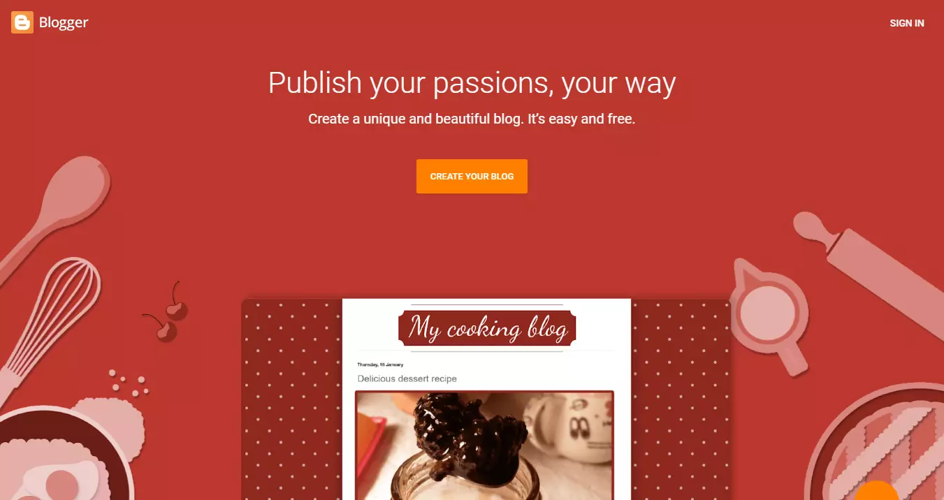 Blogger main page