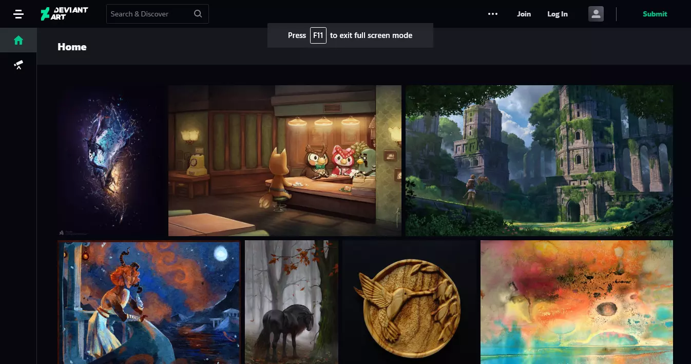 Deviantart main page