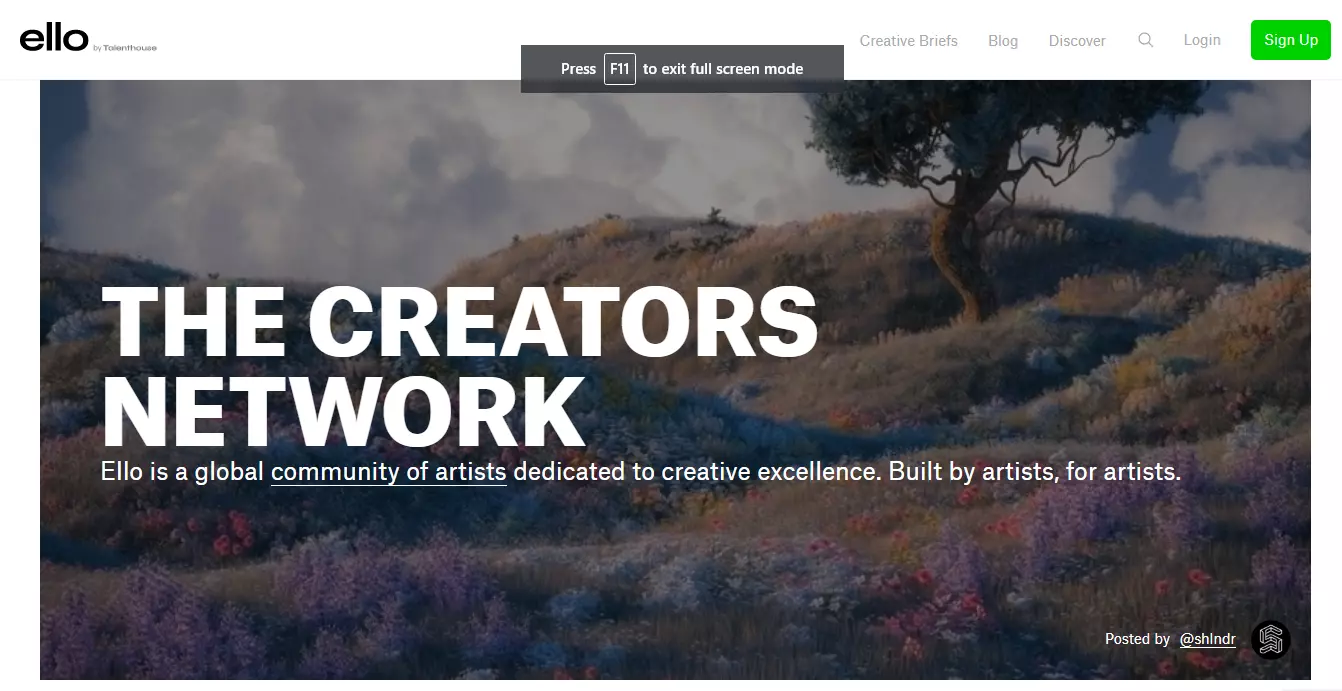 Ello main page