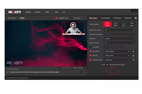 Mirillis Action Interface