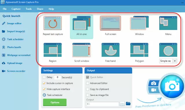 Apowersoft Screen Capture interface