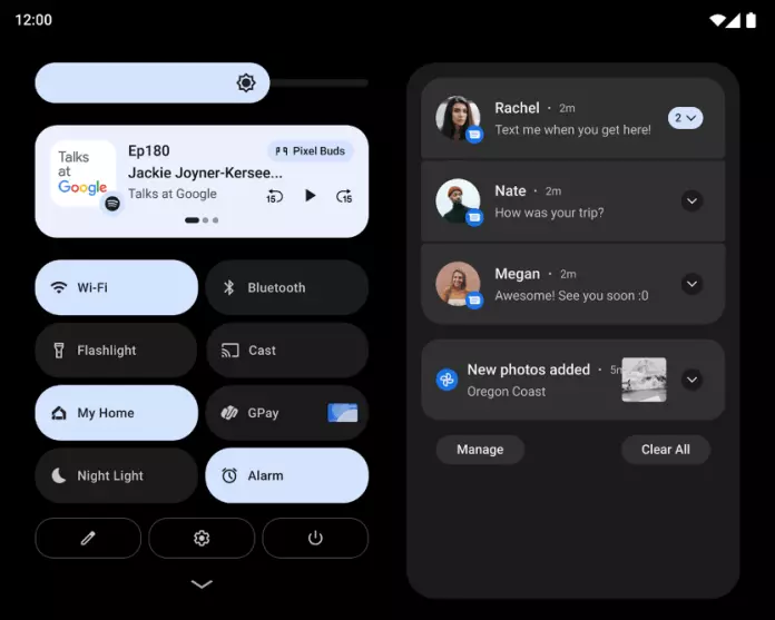 Android 12L Interface