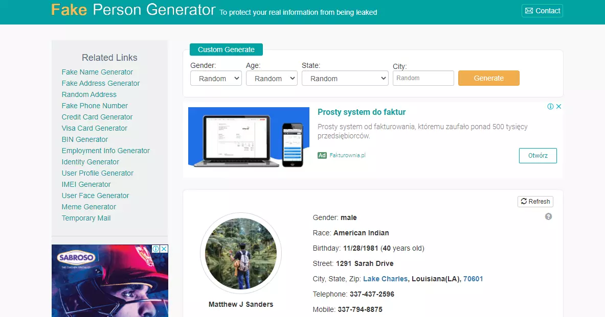 Fake Person Generator