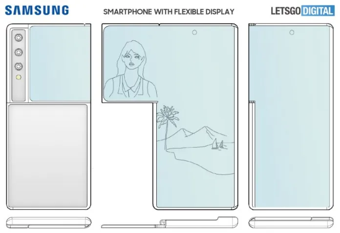 Samsung Galaxy L-Shaped Smartphone Renders