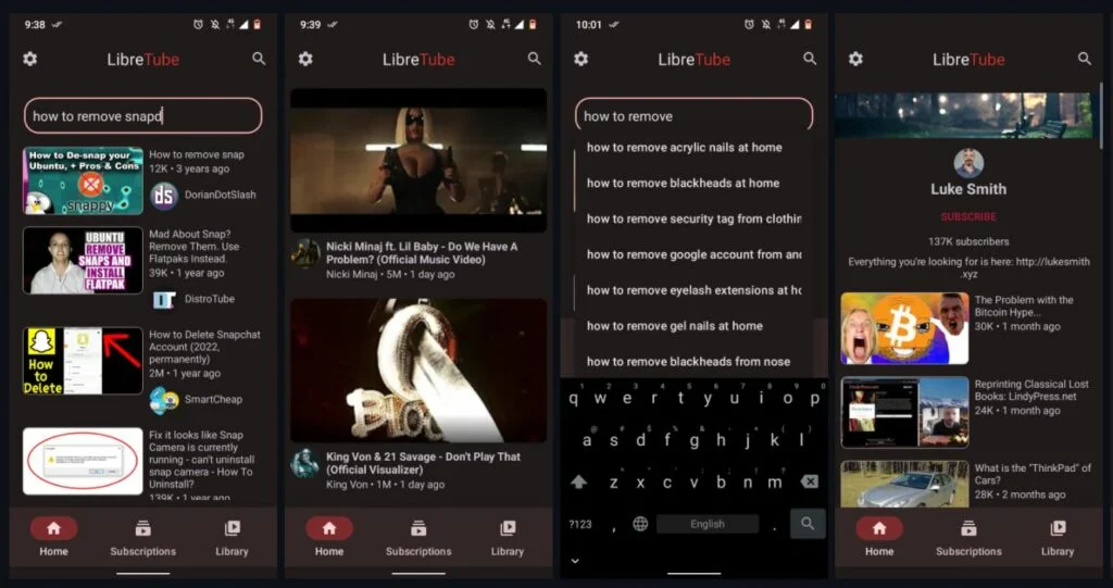 LibreTube Interface