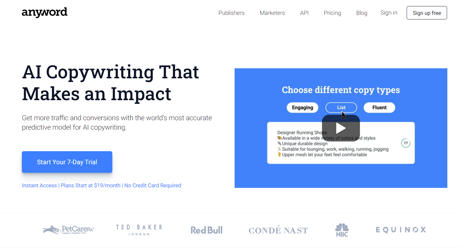Anyword AI Writing Tool