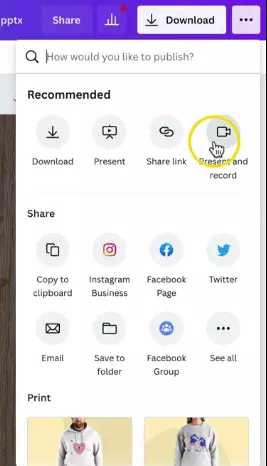 Canva Present & Record