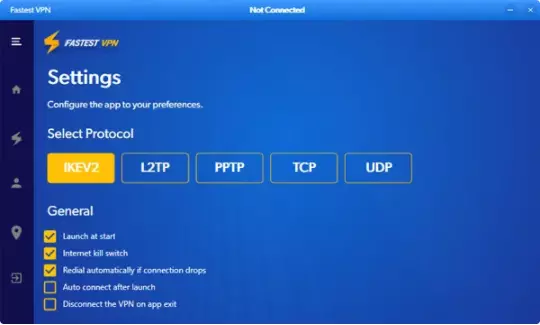 FastestVPN Settings