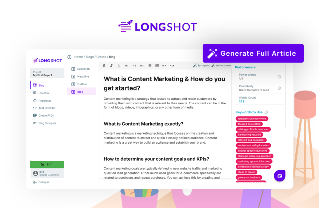 LongShot AI Writing Tool