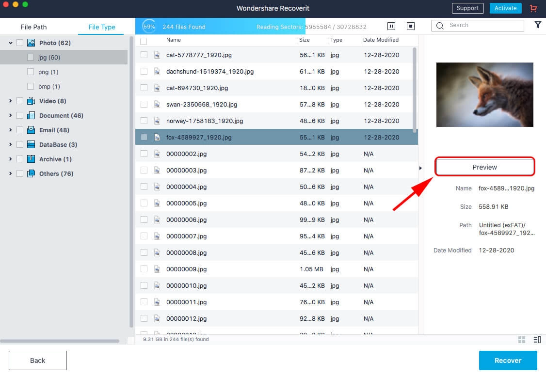 WonderShare Recoverit Interface