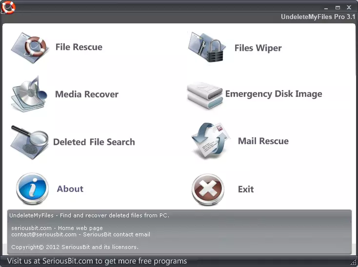 UnDeleteMyFiles Pro Interface