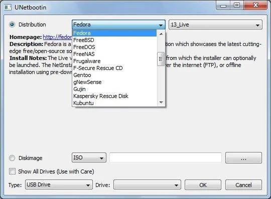 UNetbootin Interface - Best Rufus Alternative