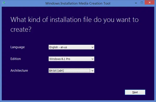 Media Creation Tool Interface