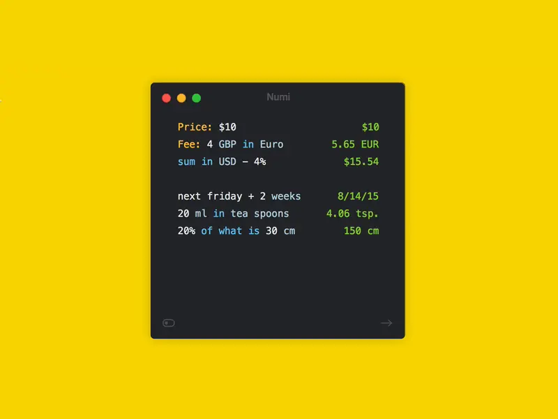 Numi Mac App