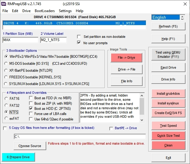 RMPrepUSB Interface
