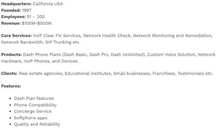 VirtualPBX Specs
