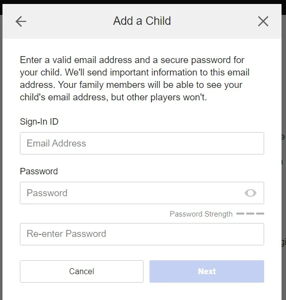 Setting up password in Playstation account