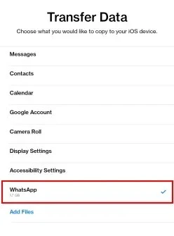 Transferring WhatsApp Data from Android to iPhone