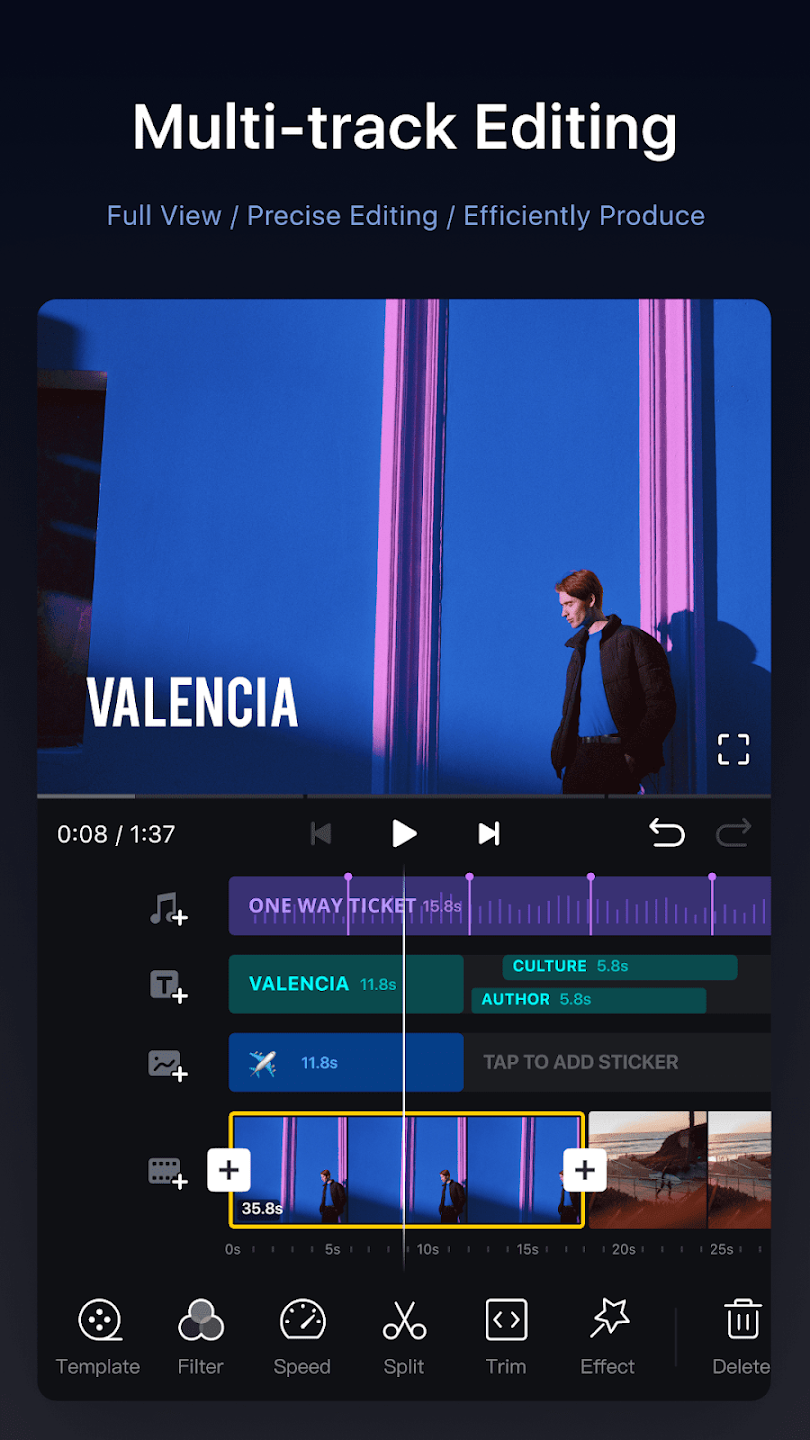 VN Video Editor Interface
