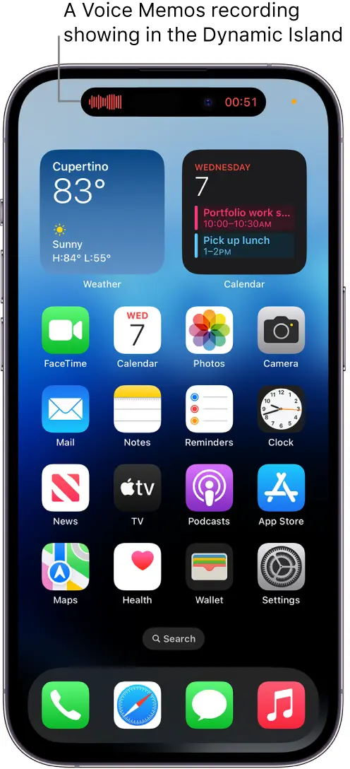 iPhone 14 Pro with Dynamic Island Feature