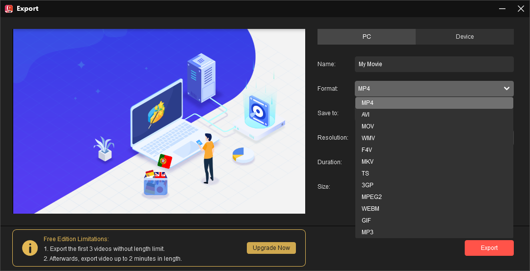 MiniTool MovieMaker Interface