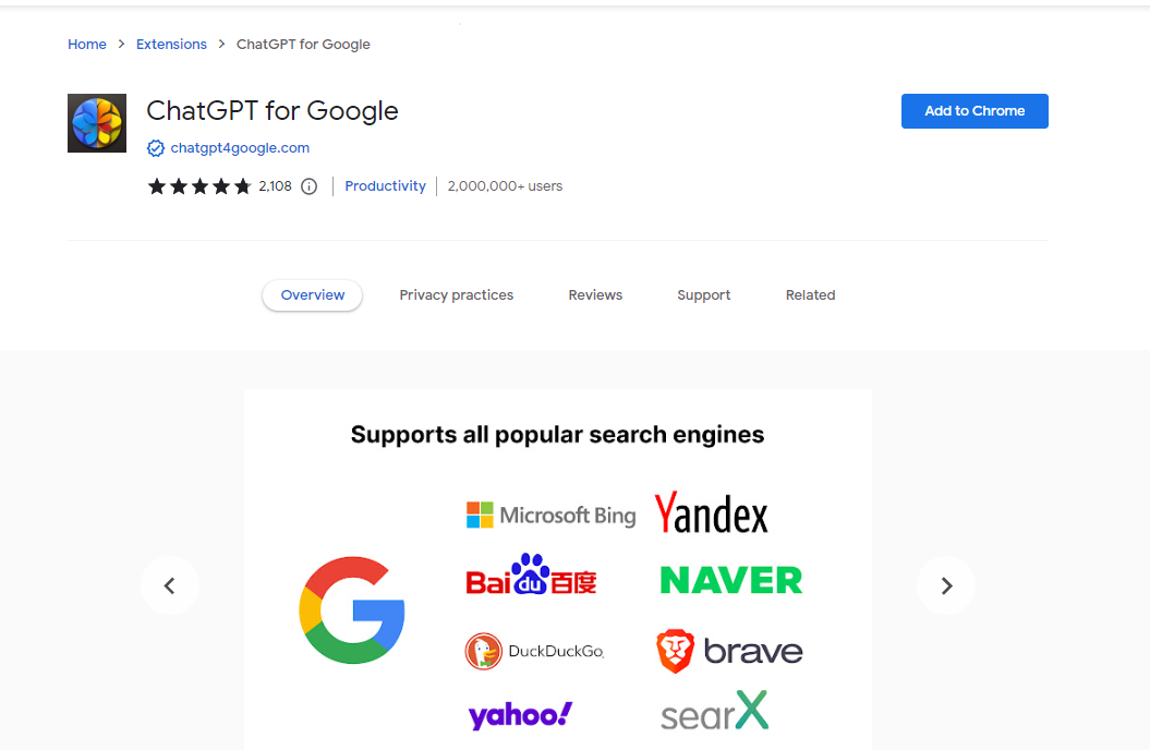ChatGPT for Google ChatGPT Extension for Chrome