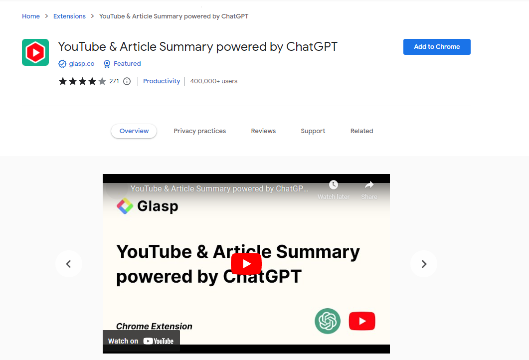 YouTube & Article Summary powered by ChatGPT