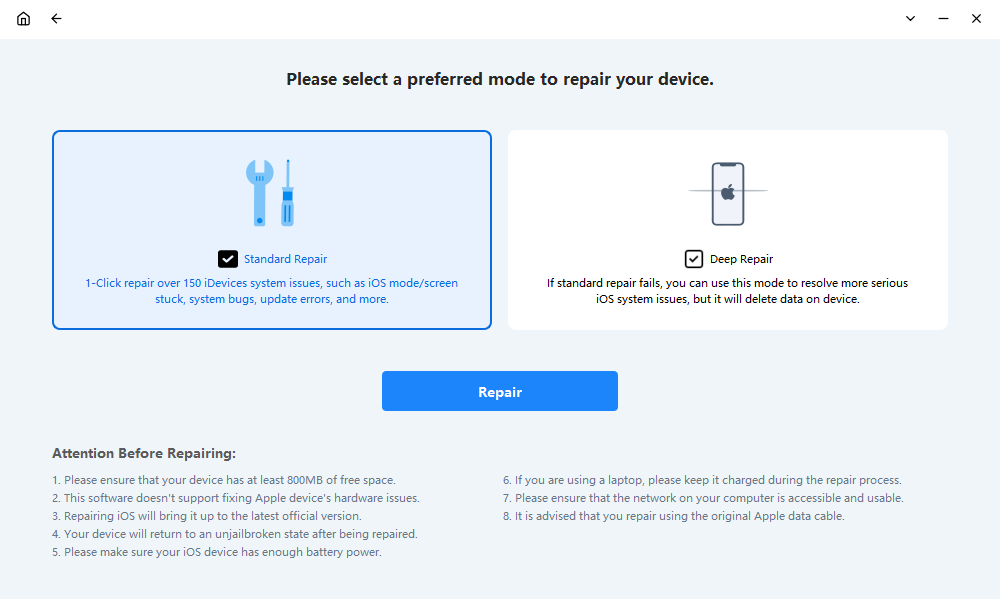 FixMate iOS System Repair